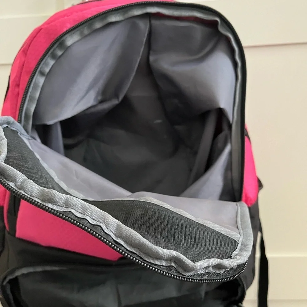 Girls soccer backpack, pink/black